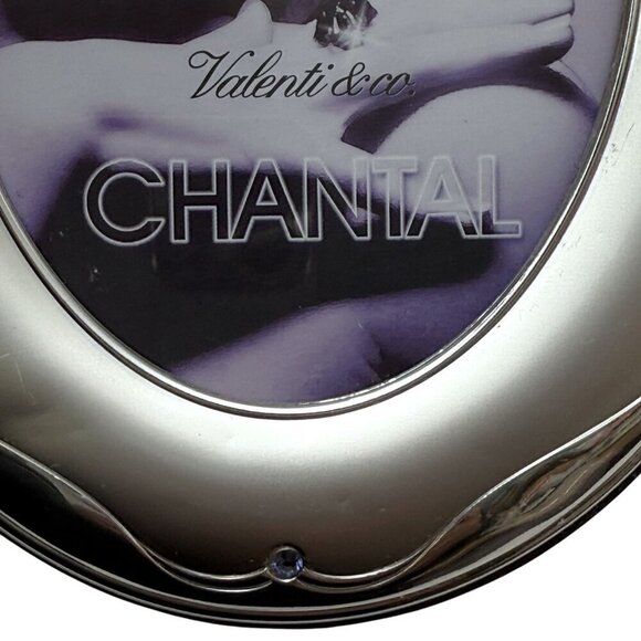Valenti & Co. Chantal Photo Frame Oval Silver Finish Italian Style 7.25" high - Picture 5 of 12